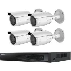 Kit Vidéosurveillance 4 Caméras Bullet - Hikvision - HIK-KITNVR4BULL2-001 - Blanc