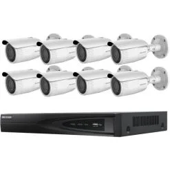 Kit Vidéosurveillance 8 Caméras Bullet - Hikvision - HIK-KITNVR8BULL2-001 - Blanc