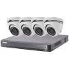 Kit Video Surveillance Turbo HD Hikvision 4 Caméras Dôme - Blanc