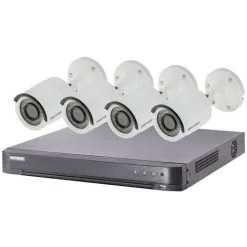 Kit Video Surveillance Turbo HD Hikvision 4 Caméras Bullet - Blanc