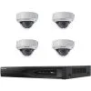 Kit Vidéosurveillance 4 Caméras Dômes - Hikvision - Blanc