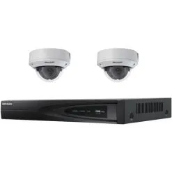 Kit Vidéosurveillance 2 Caméras Dômes - Hikvision - Blanc