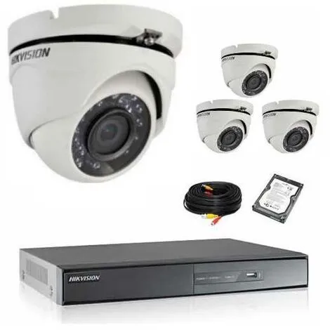 Kit De Vidéosurveillance Hikvision 4 Dômes 1080p Hd Avec Disque Dur 1 Kit De Vidéosurveillance Hikvision 4 Dômes 1080p Hd Avec Disque Dur