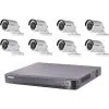Kit Vidéosurveillance Turbo HD 8 Caméras Bullet - Hikvision - Blanc Et Noir