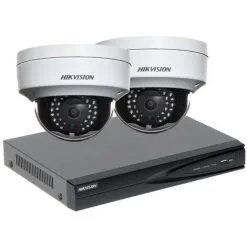Kit Vidéosurveillance NVR 2 Caméras HIK-KITNVR2DOM2MP - Hikvision - Blanc Et Noir
