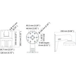 Support Mural Pour Caméras Dôme - Hikvision DS-1473ZJ-135 - Blanc -HIKVISION Soldes Boutique 63104701 3