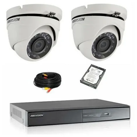 Kit De Vidéosurveillance Hikvision 2 Dômes 1080p Hd Avec Disque Dur 1 Kit De Vidéosurveillance Hikvision 2 Dômes 1080p Hd Avec Disque Dur