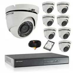 Kit De Vidéosurveillance Hikvision 8 Dômes 1080p Hd Avec Disque Dur